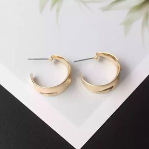 NEW Gold Medium Thick Hoop Earrings